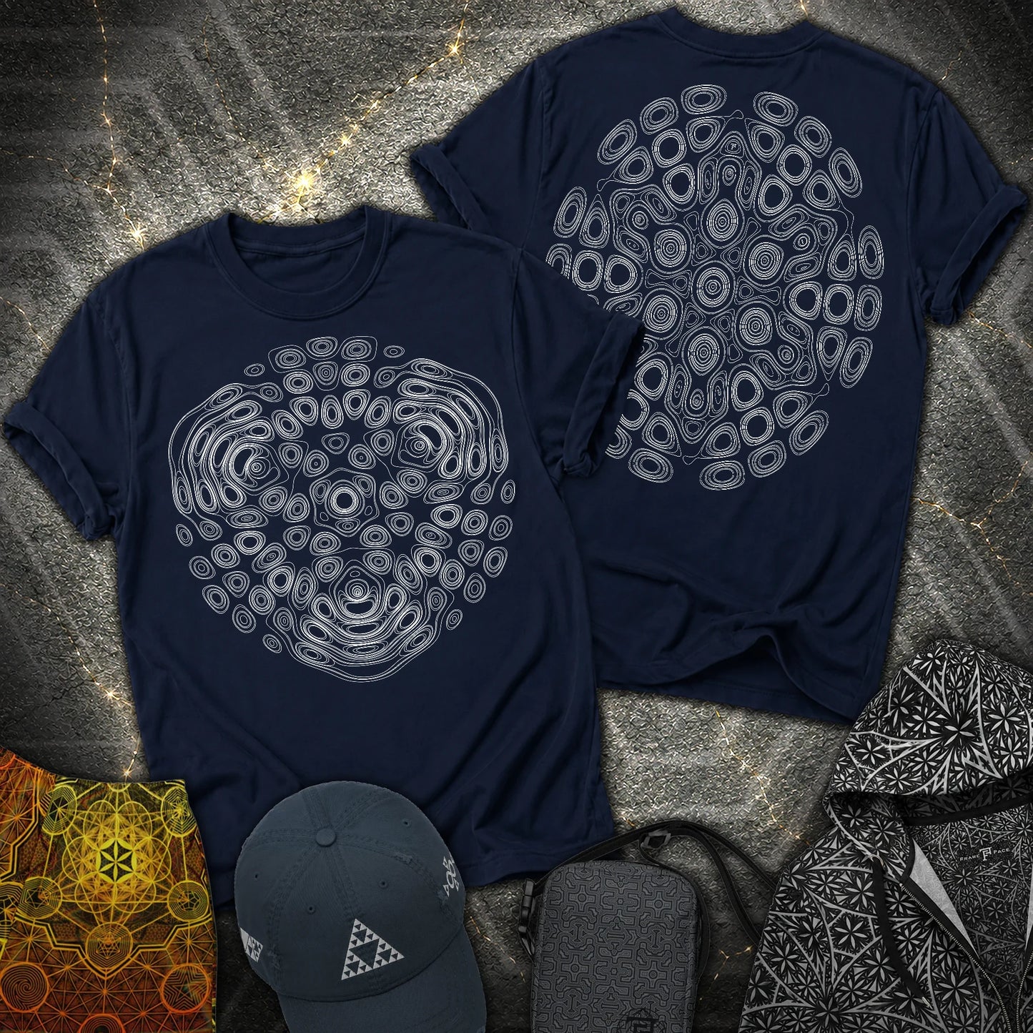 The Observers From Beyond 2 Sided T-Shirt - The Observers From Beyond 2 Sided T-Shirt - Navy