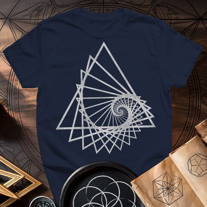 Spiralling Triangle Geometric T-Shirt