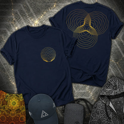 Regular Polygons Triskel 2 Sided T-Shirt - Regular Polygons Triskel 2 Sided T-Shirt - Navy