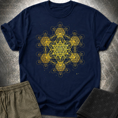 Fractal Metatron's Cube T-Shirt - Fractal Metatron's Cube T-Shirt - Navy