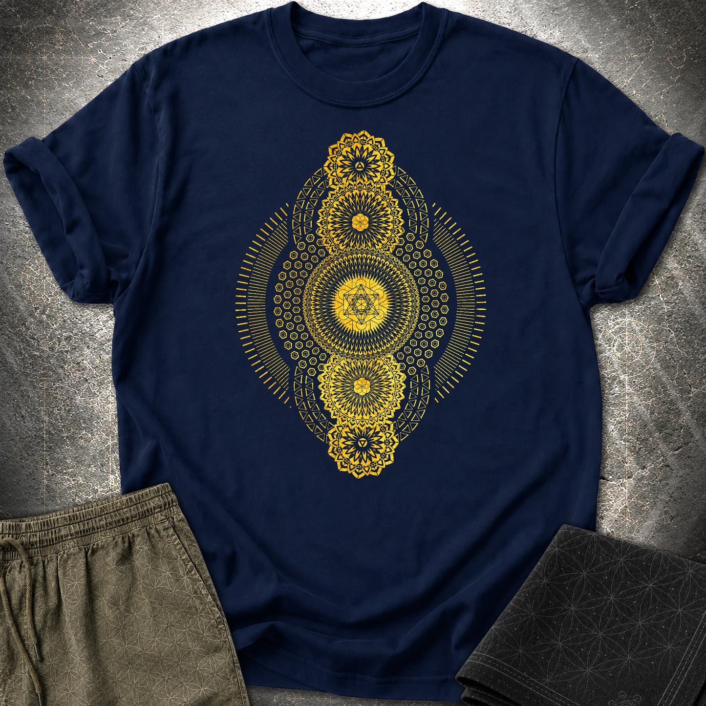 Metatron's Geometric Explosion T-Shirt - Metatron's Geometric Explosion T-Shirt - Navy