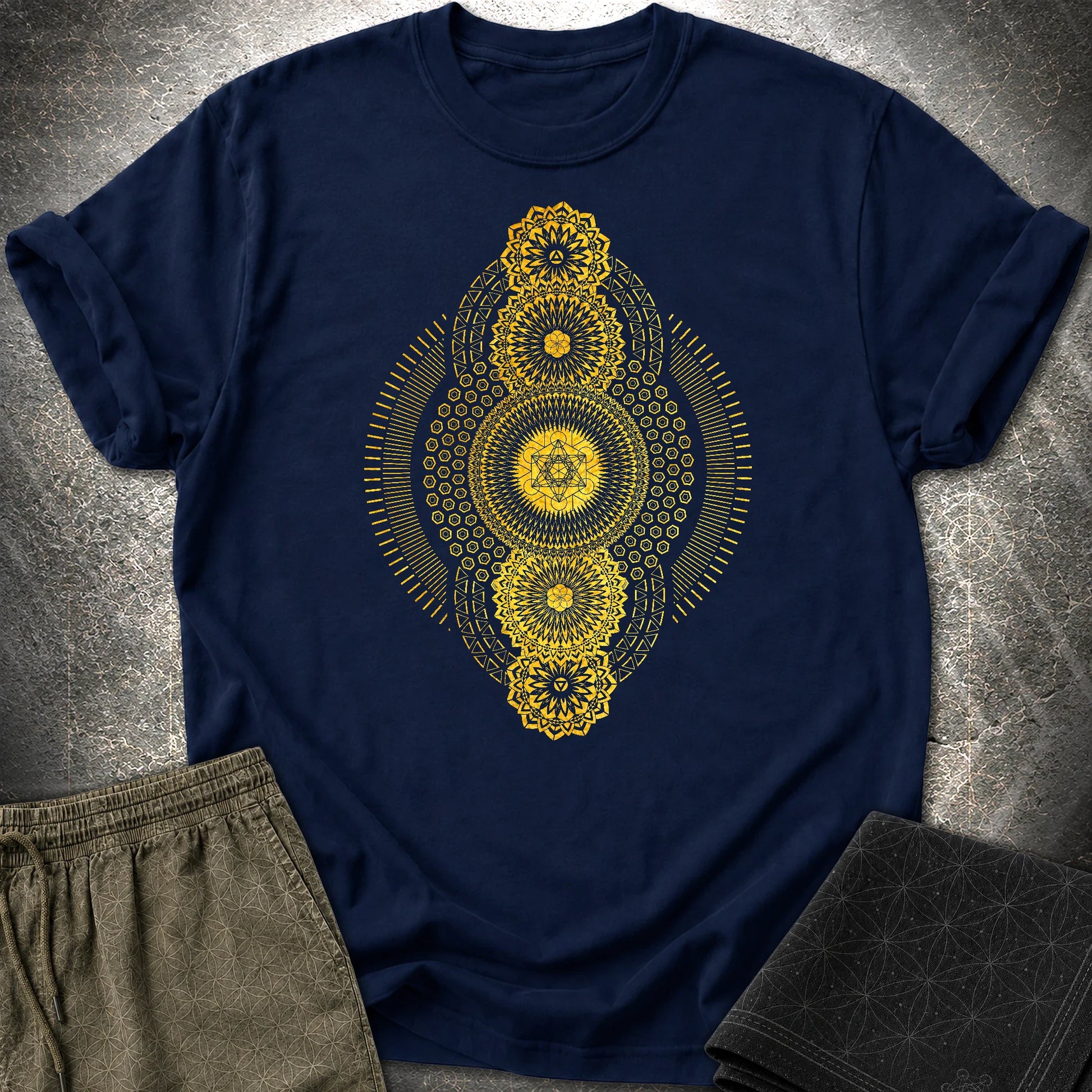Metatron's Geometric Explosion T-Shirt - Metatron's Geometric Explosion T-Shirt - Navy