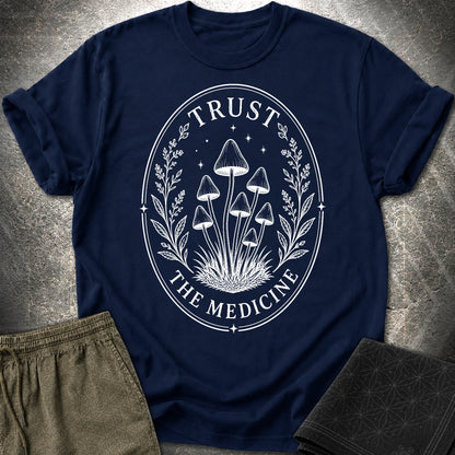 Trust The Medicine Mushroom T-Shirt - Trust The Medicine Mushroom T-Shirt - Navy