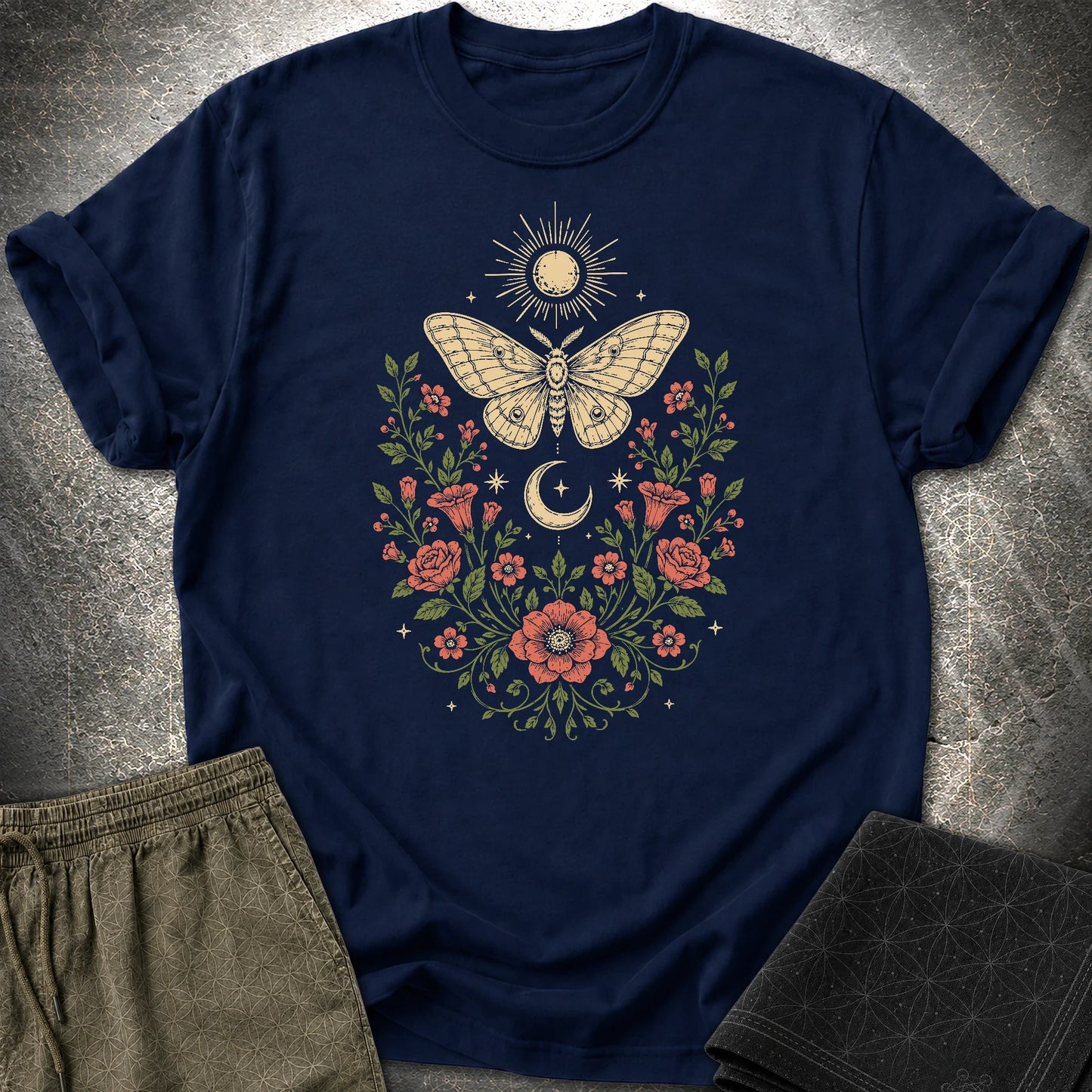 Sun Moon Moth - Sun Moon Moth T-Shirt - Navy