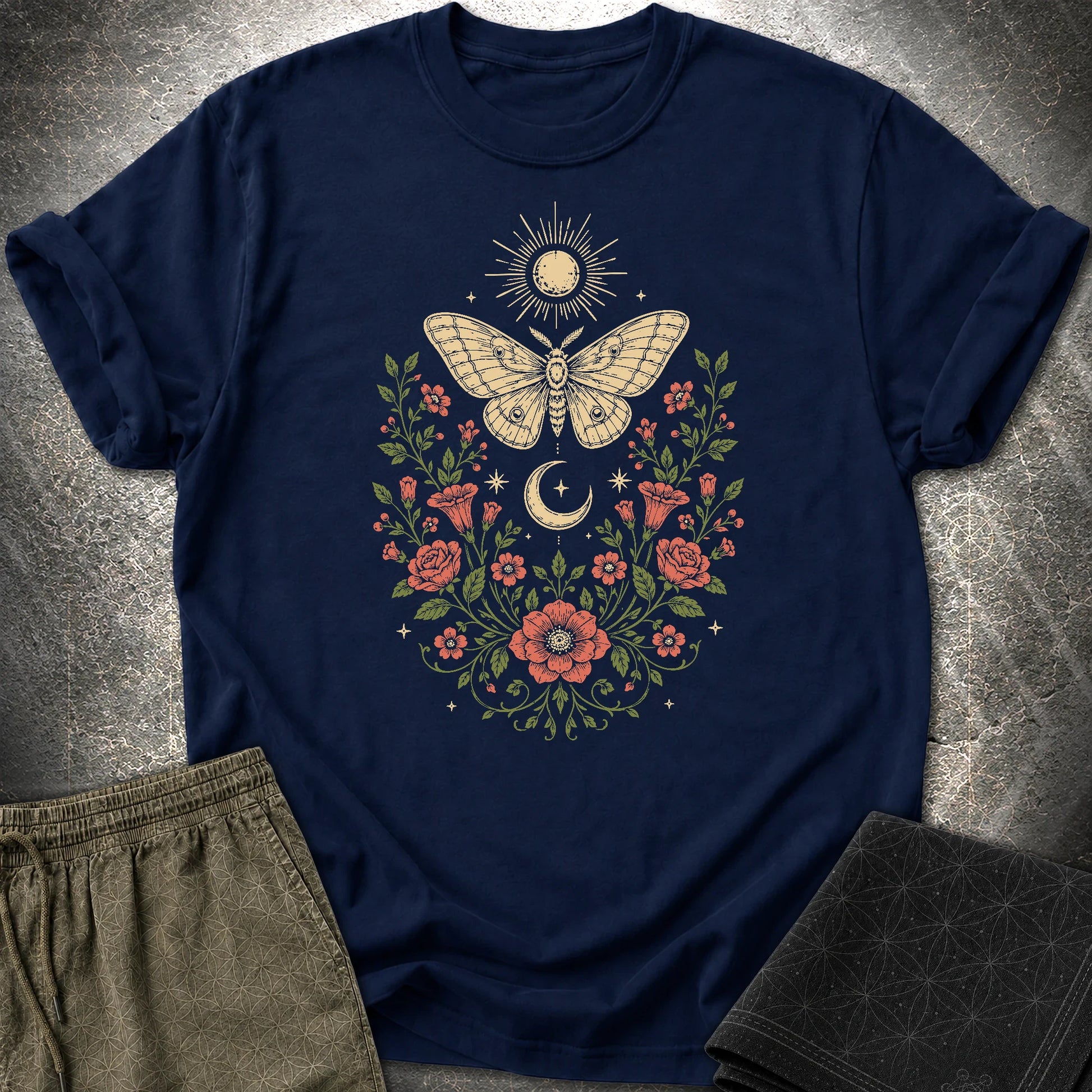 Sun Moon Moth - Sun Moon Moth T-Shirt - Navy
