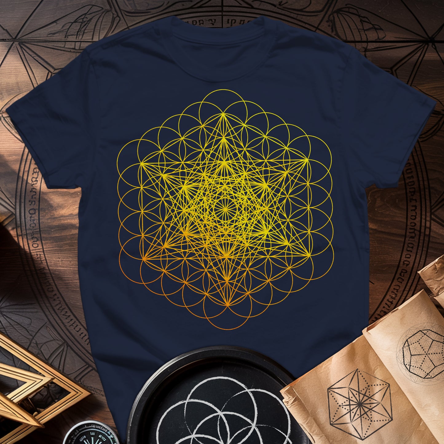 Metatron's Cube on Flower Of Life T-Shirt
