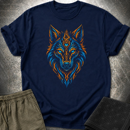 Mystic Tribal Wolf T-Shirt - Mystic Tribal Wolf T-Shirt - Navy