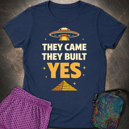 They Came They Built Yes - They Came They Built Yes Womens T-Shirt - Navy