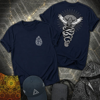 Pineal Gland Awakening 2 Sided T-Shirt - Pineal Gland Awakening 2 Sided T-Shirt - Navy