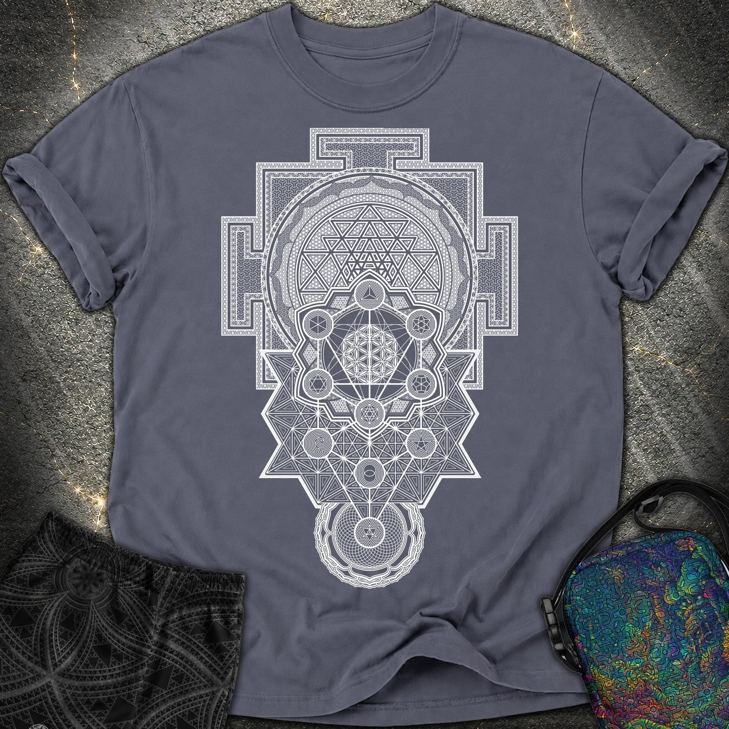 Sacred Geometry Encyclopedia - Sacred Geometry Encyclopedia Comfort T-Shirt - Navy