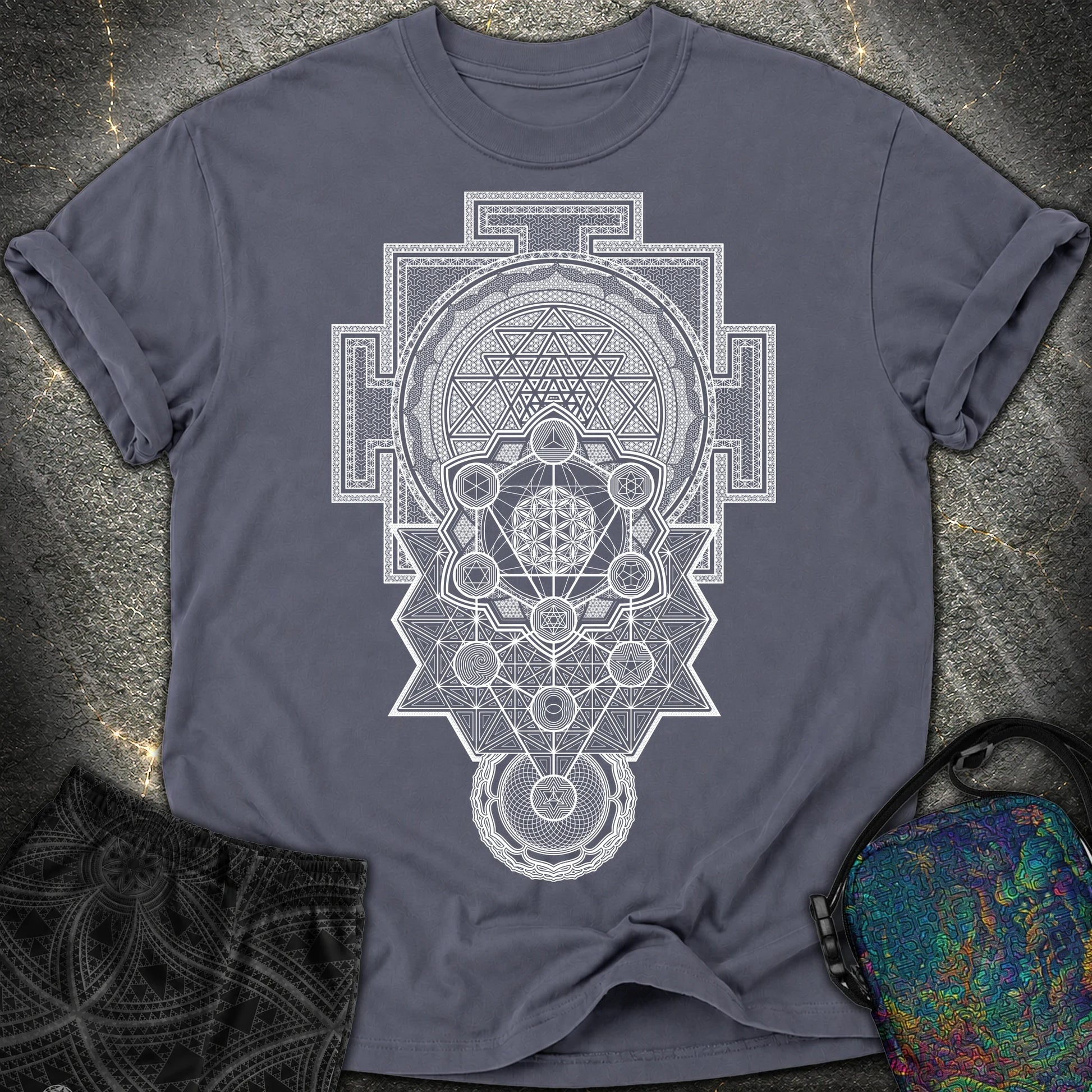 Sacred Geometry Encyclopedia - Sacred Geometry Encyclopedia Comfort T-Shirt - Navy