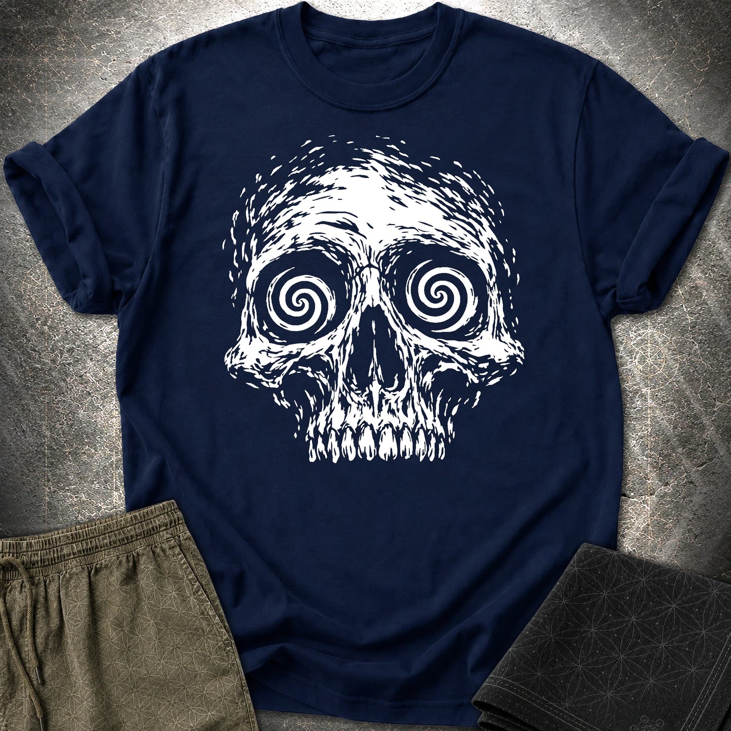 Hypnotic Skull T-Shirt - Hypnotic Skull T-Shirt - Navy