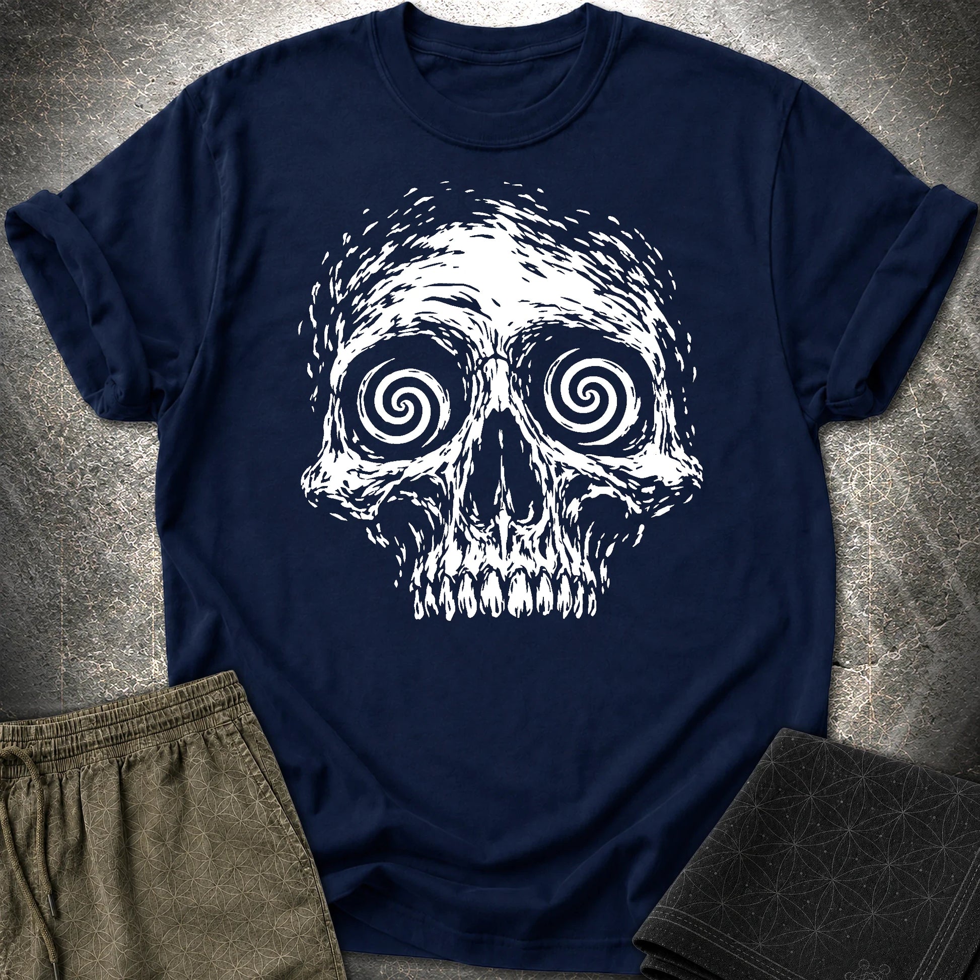 Hypnotic Skull T-Shirt - Hypnotic Skull T-Shirt - Navy