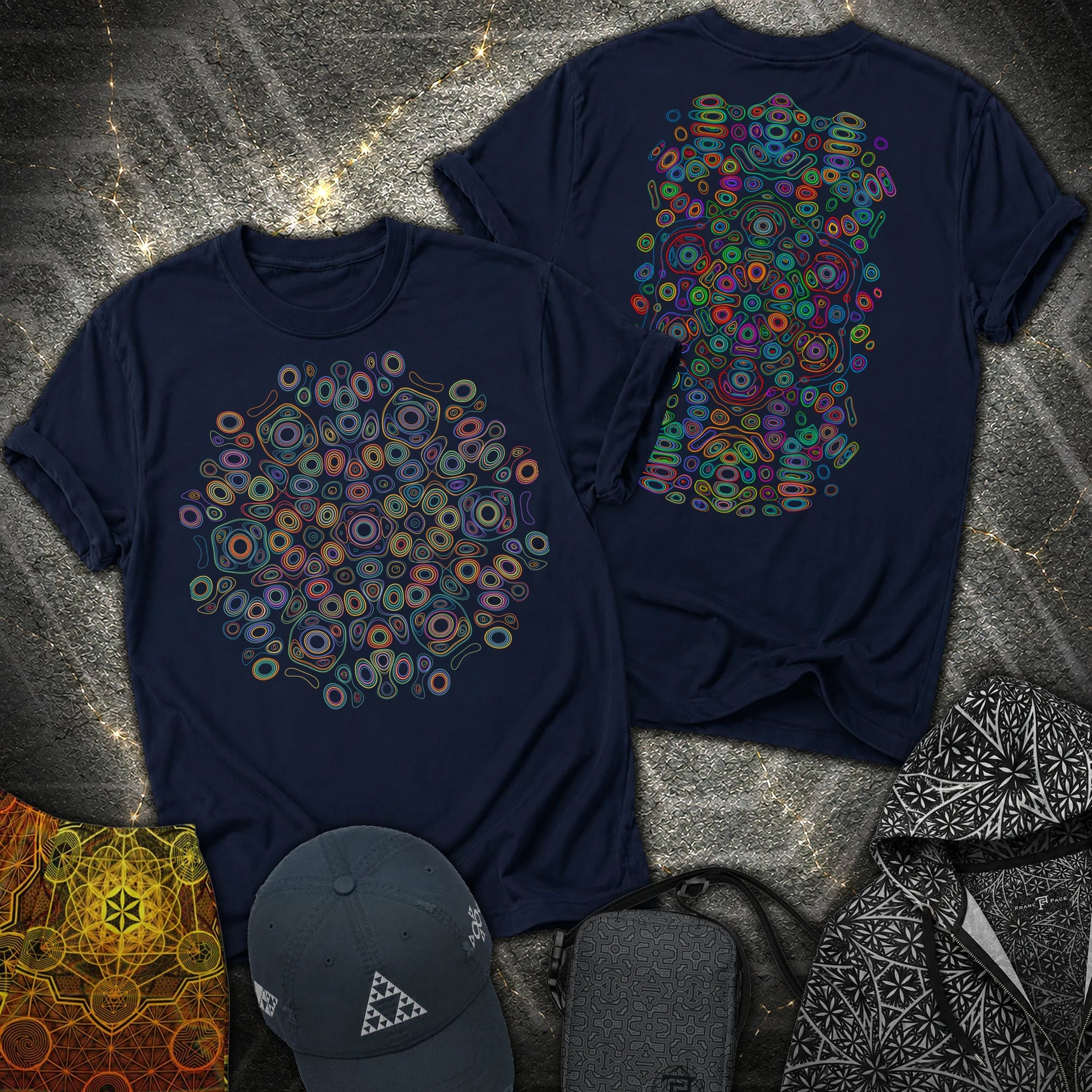 Frequency Of Color - Frequency Of Color 2 Sided T-Shirt - Navy