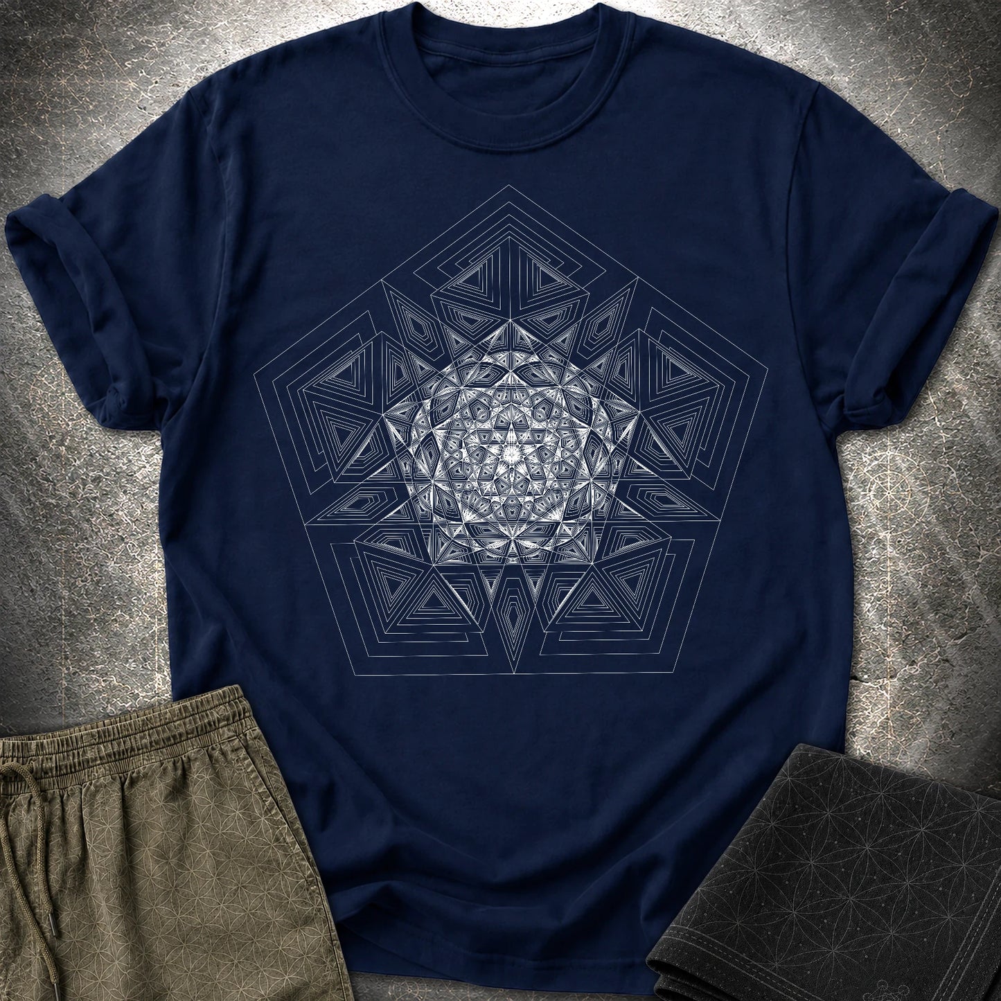 Pentagon Mosaic T-Shirt - Pentagon Mosaic T-Shirt - Navy