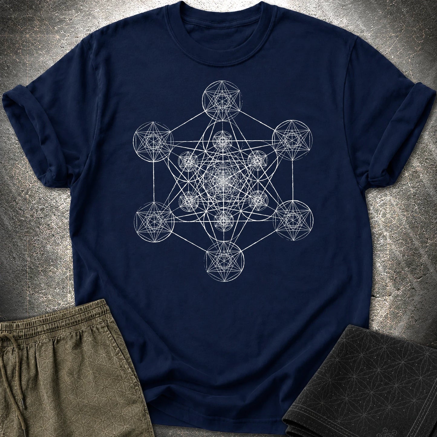 Fractal Metatron T-Shirt - Fractal Metatron T-Shirt - Navy