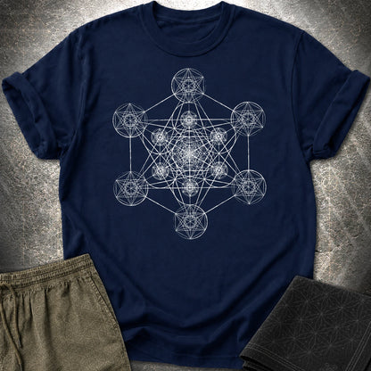 Fractal Metatron T-Shirt - Fractal Metatron T-Shirt - Navy