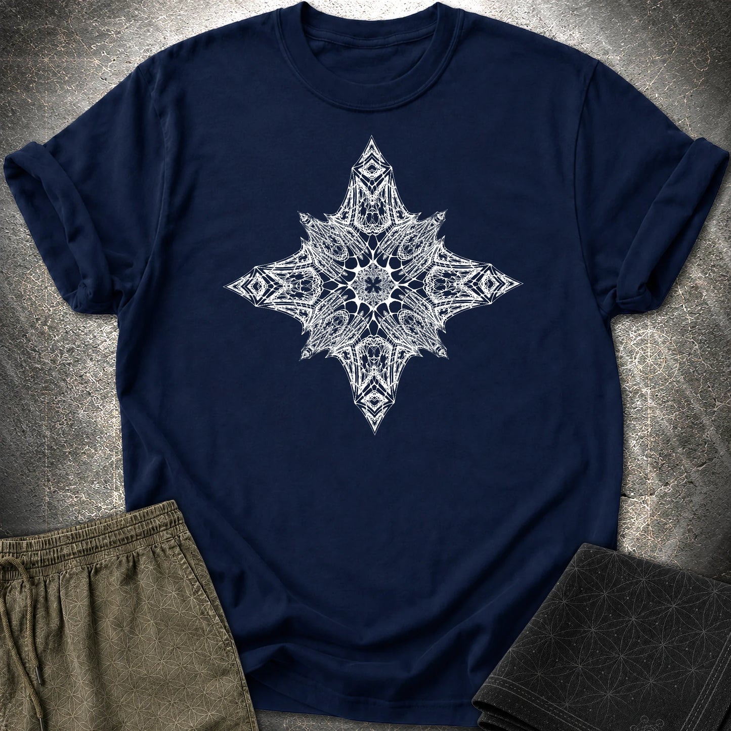 Abstract Symmetry T-Shirt - Abstract Symmetry T-Shirt - Navy