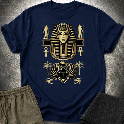 Pharaoh Scarab Egypt T-Shirt - Pharaoh Scarab Egypt T-Shirt - Navy