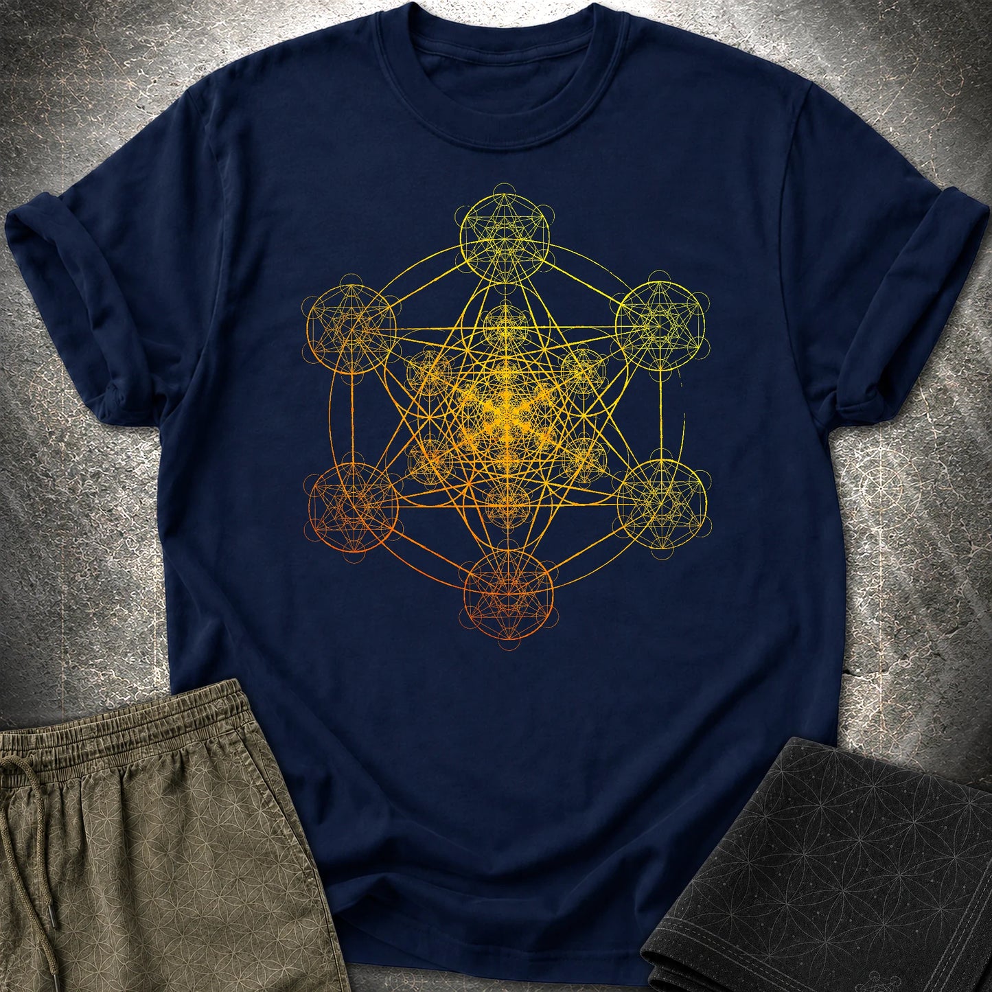 Metatron's Fractal Universe T-Shirt - Metatron's Fractal Universe T-Shirt - Navy