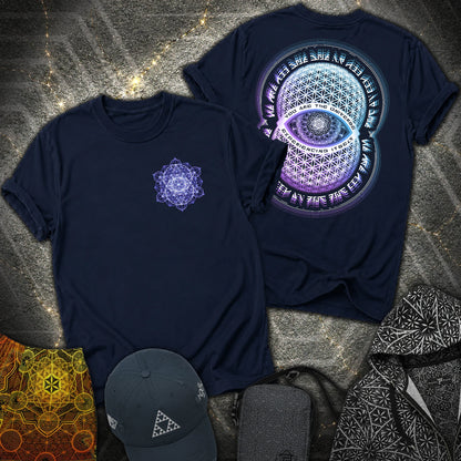 Alan Watts Universe 2 Sided T-Shirt - Alan Watts Universe 2 Sided T-Shirt - Navy