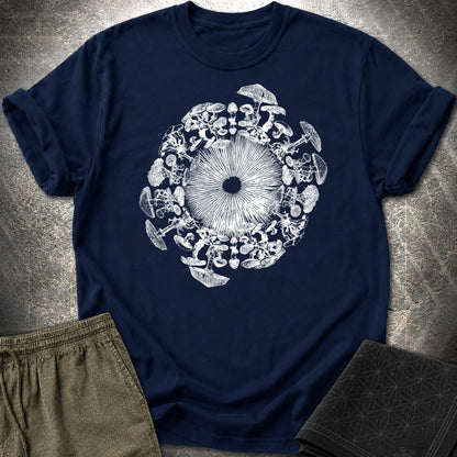 Mushroom Iris T-Shirt - Mushroom Iris T-Shirt - Navy