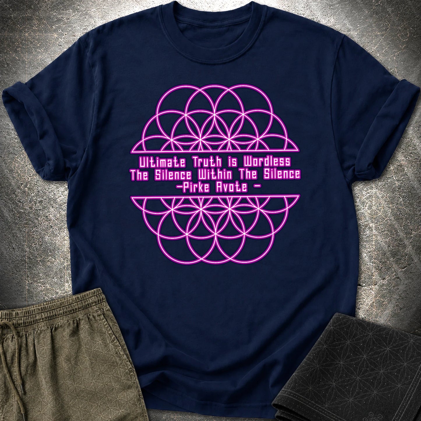 Pirke Avote Silence T-Shirt - Pirke Avote Silence T-Shirt - Navy