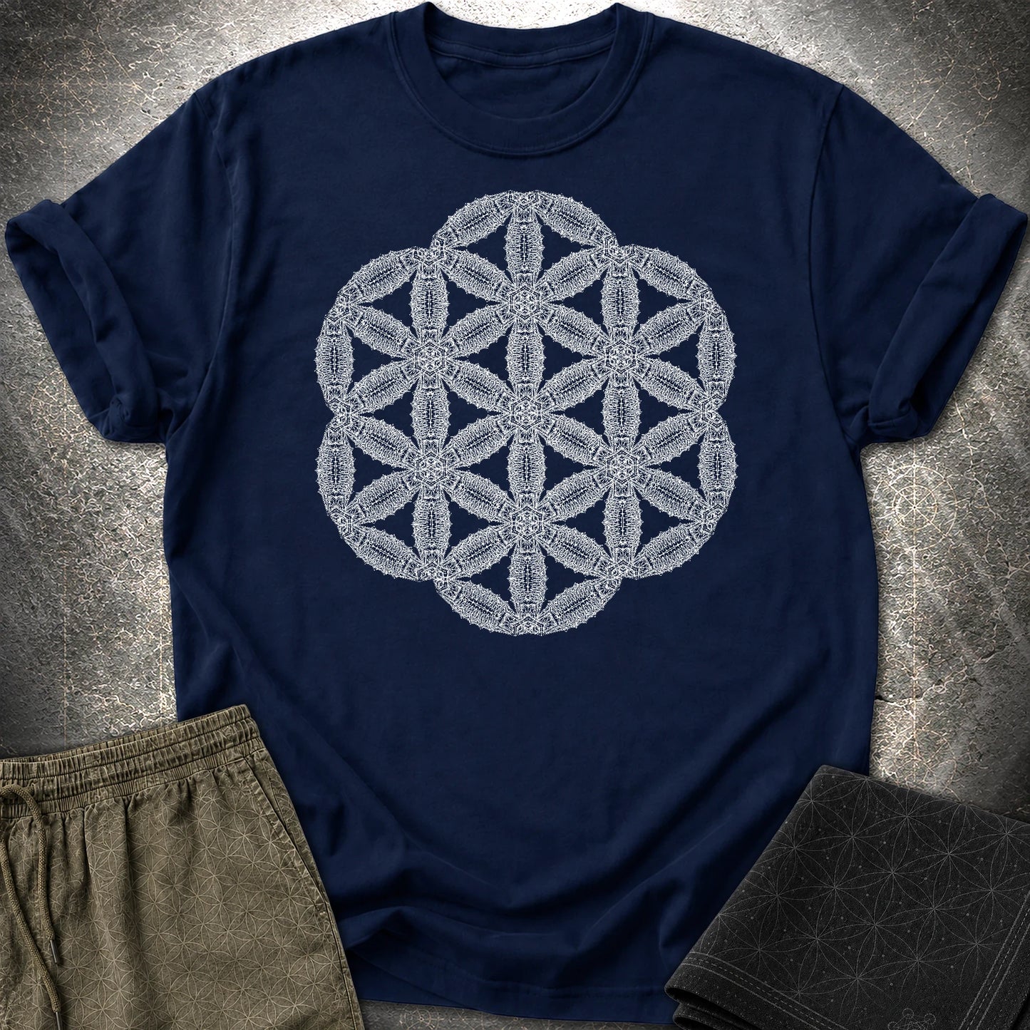 Organic Seed Of Life T-Shirt - Organic Seed Of Life T-Shirt - Navy