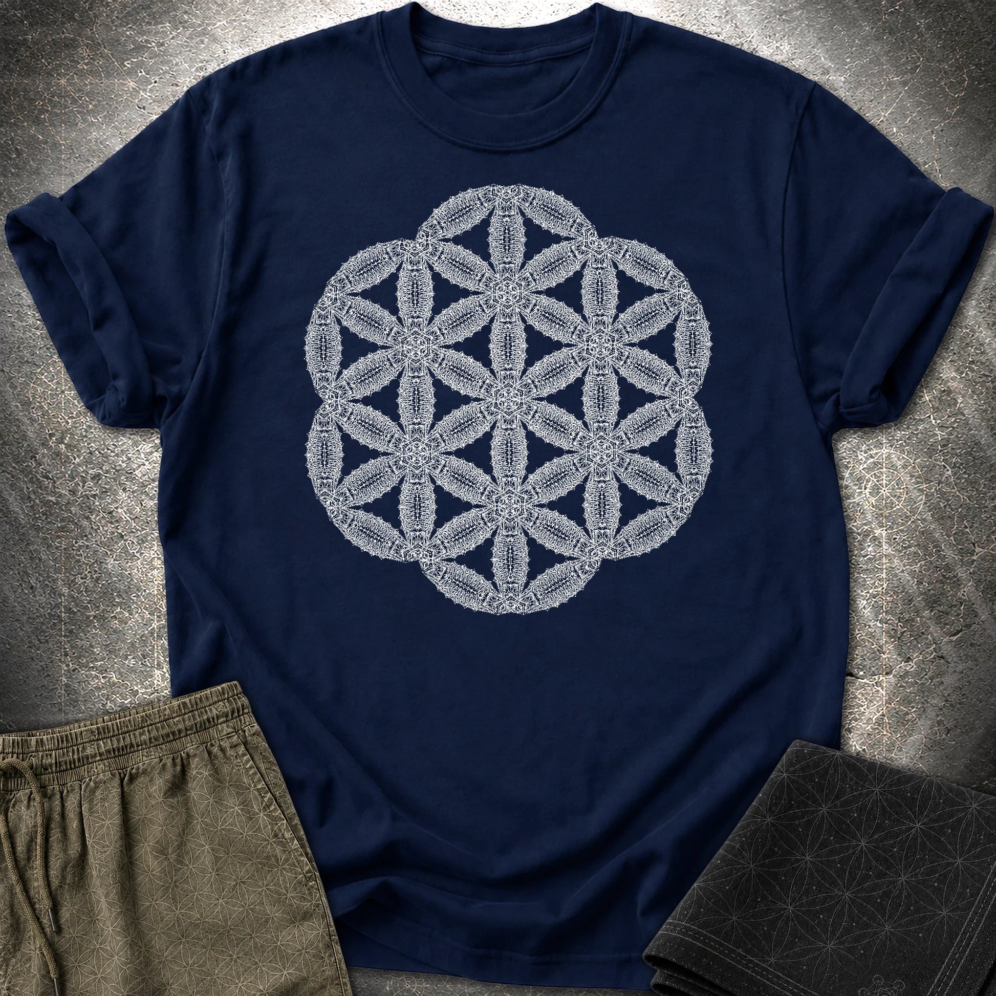 Organic Seed Of Life T-Shirt - Organic Seed Of Life T-Shirt - Navy