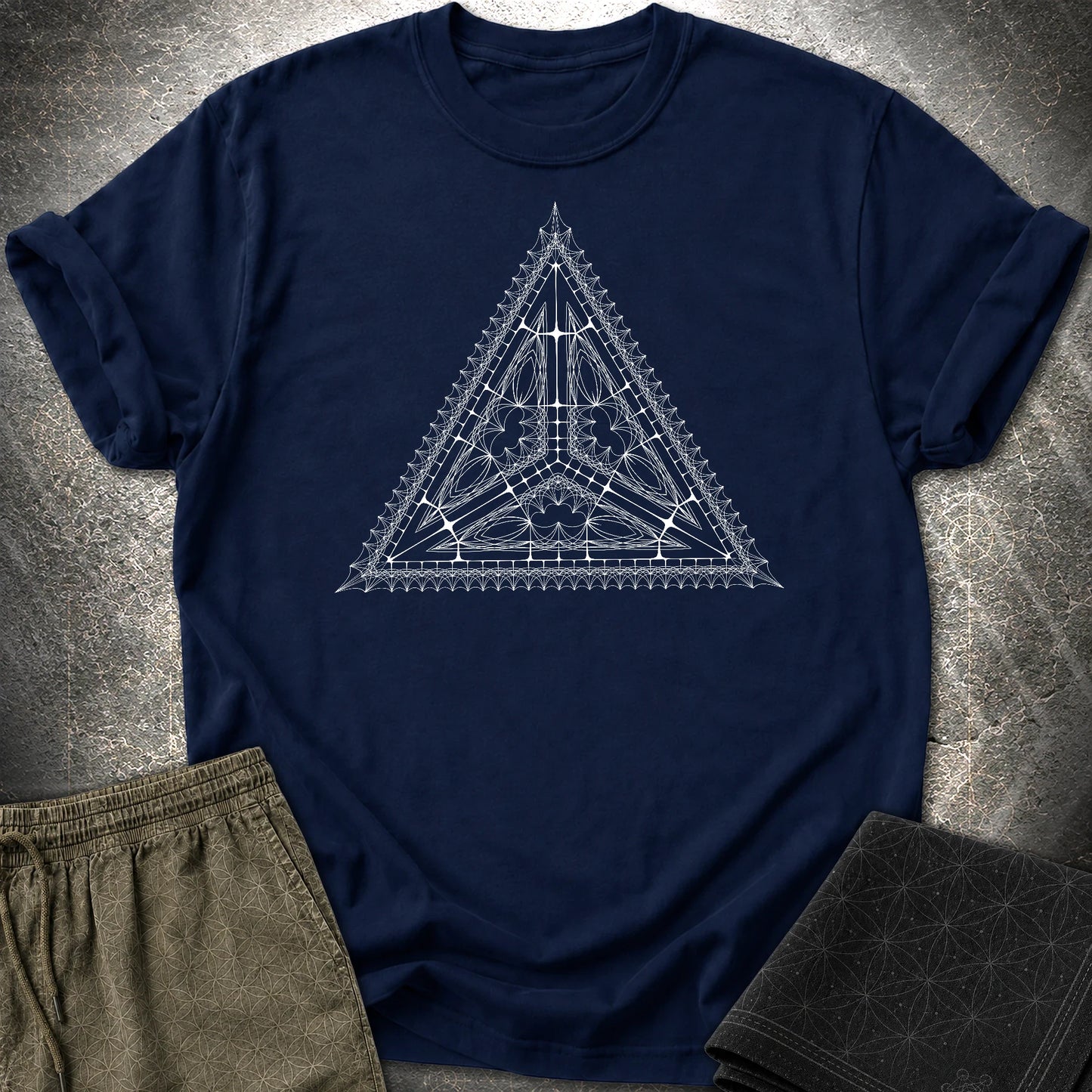 Organic Tetrahedron T-Shirt - Organic Tetrahedron T-Shirt - Navy