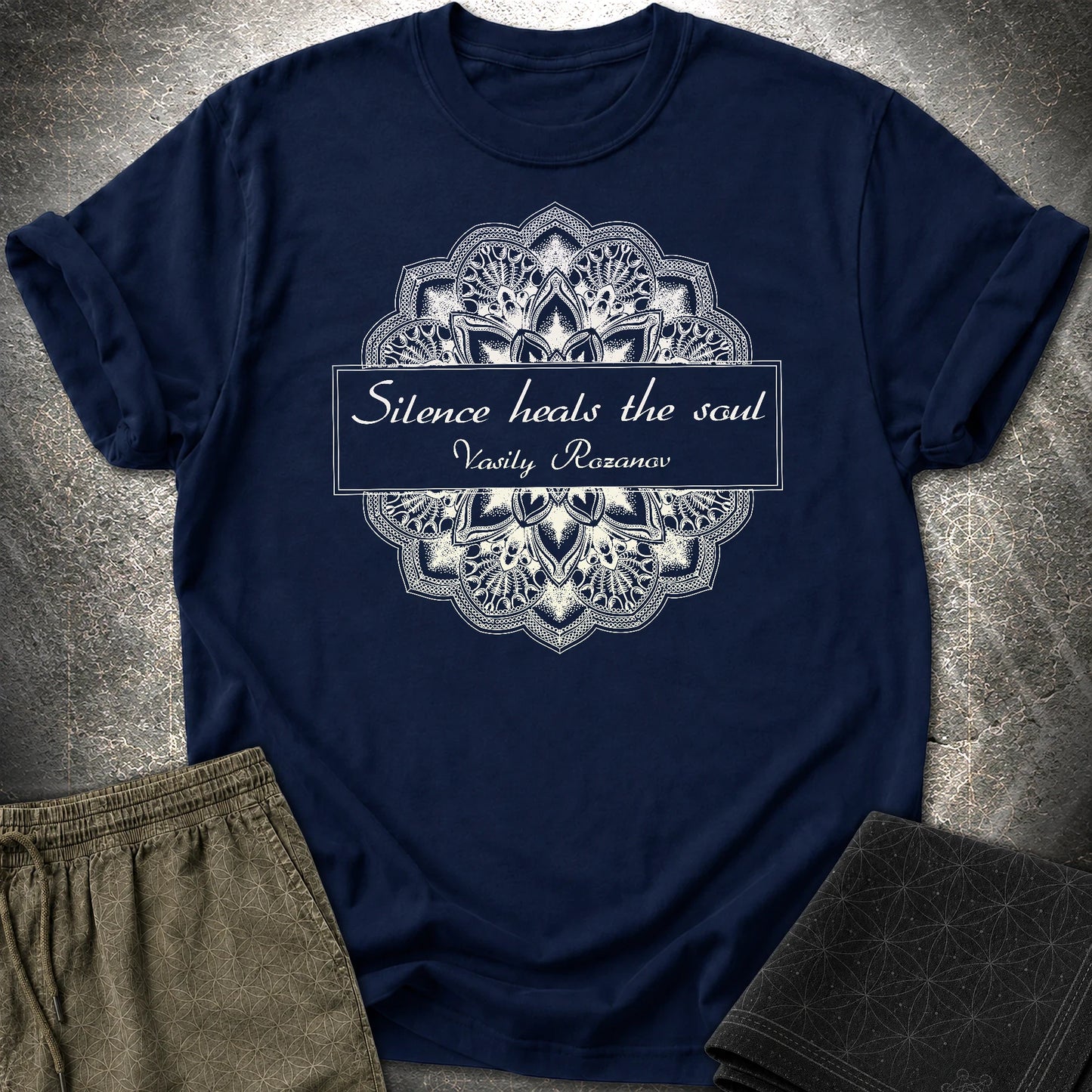 Vasily Rozanov Silence T-Shirt - Vasily Rozanov Silence T-Shirt - Navy
