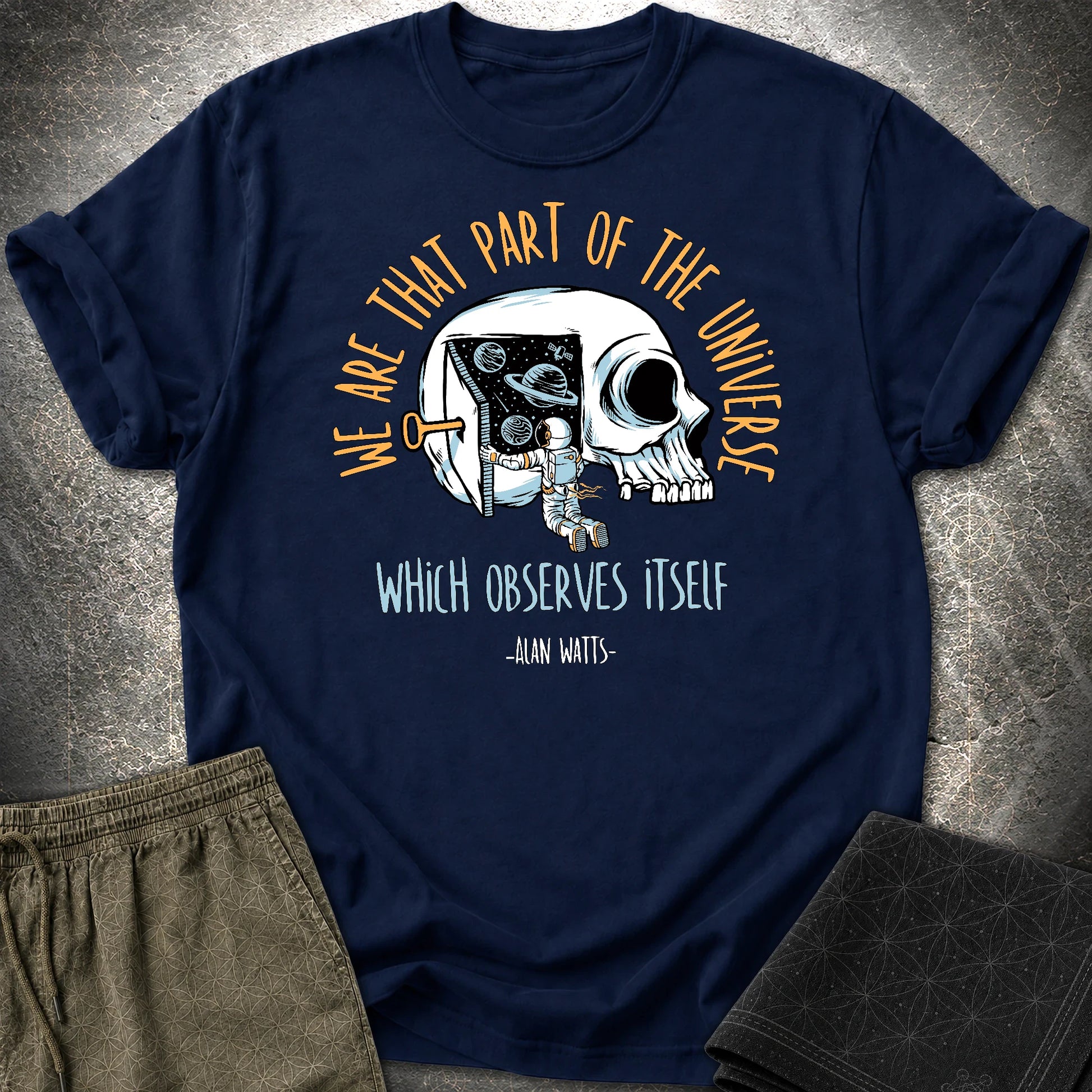 Alan Watts Part Of Universe T-Shirt - Alan Watts Part Of Universe T-Shirt - Navy