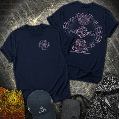 Cymatics, Energy Frequency Vibration 2 Sided T-Shirt - Cymatics, Energy Frequency Vibration 2 Sided T-Shirt - Navy