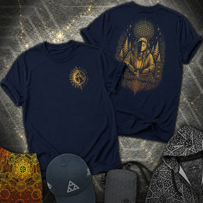 Celestial Sun Moon Mystic DJ Shirt 2 Sided T-Shirt - Celestial Sun Moon Mystic DJ Shirt 2 Sided T-Shirt - Navy