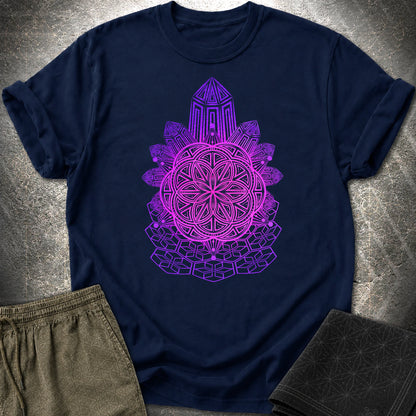 Crystal Seed Sacred Geometry T-Shirt - Crystal Seed Sacred Geometry T-Shirt - Navy