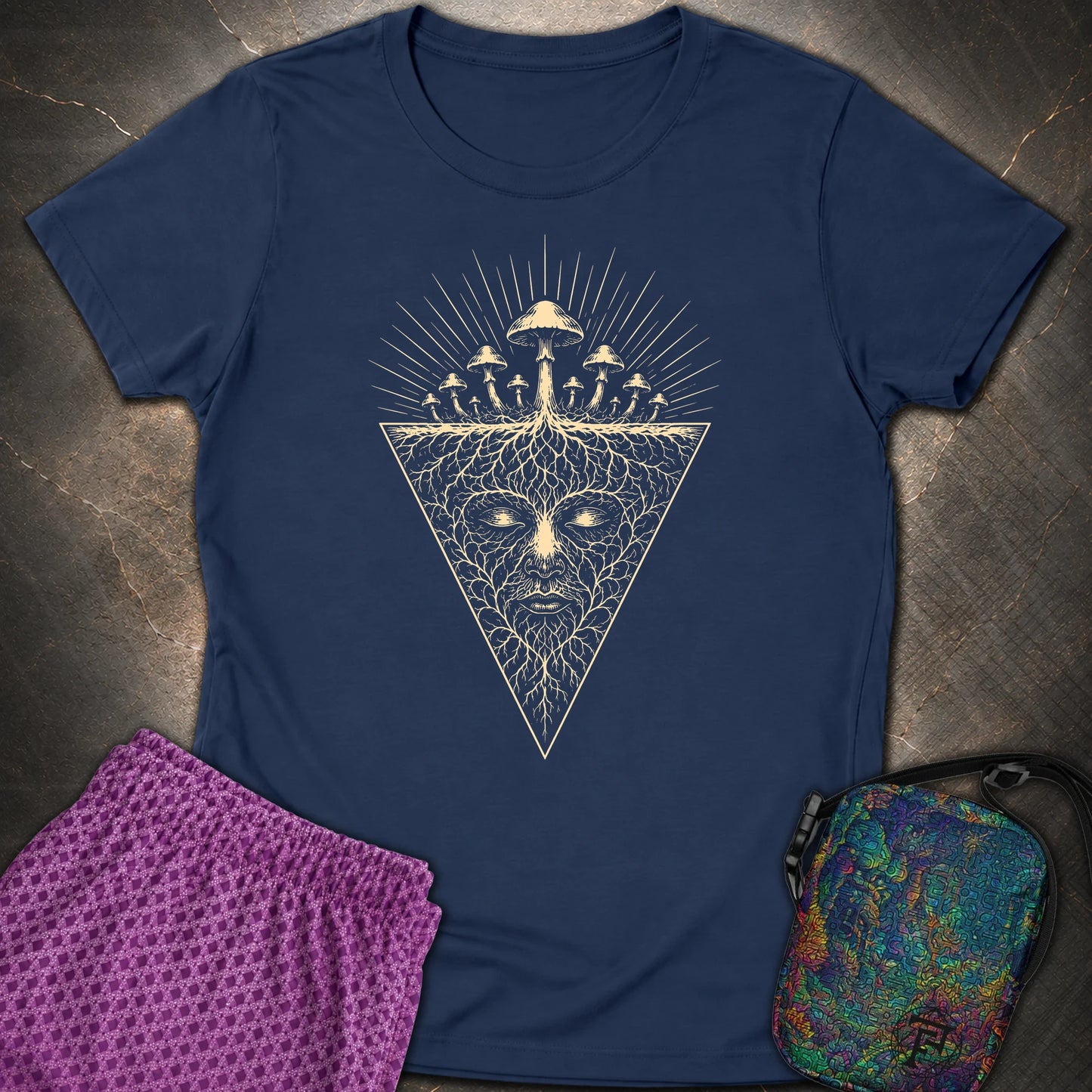 Mycelium Consciousness - Mycelium Consciousness Womens T-Shirt - Navy