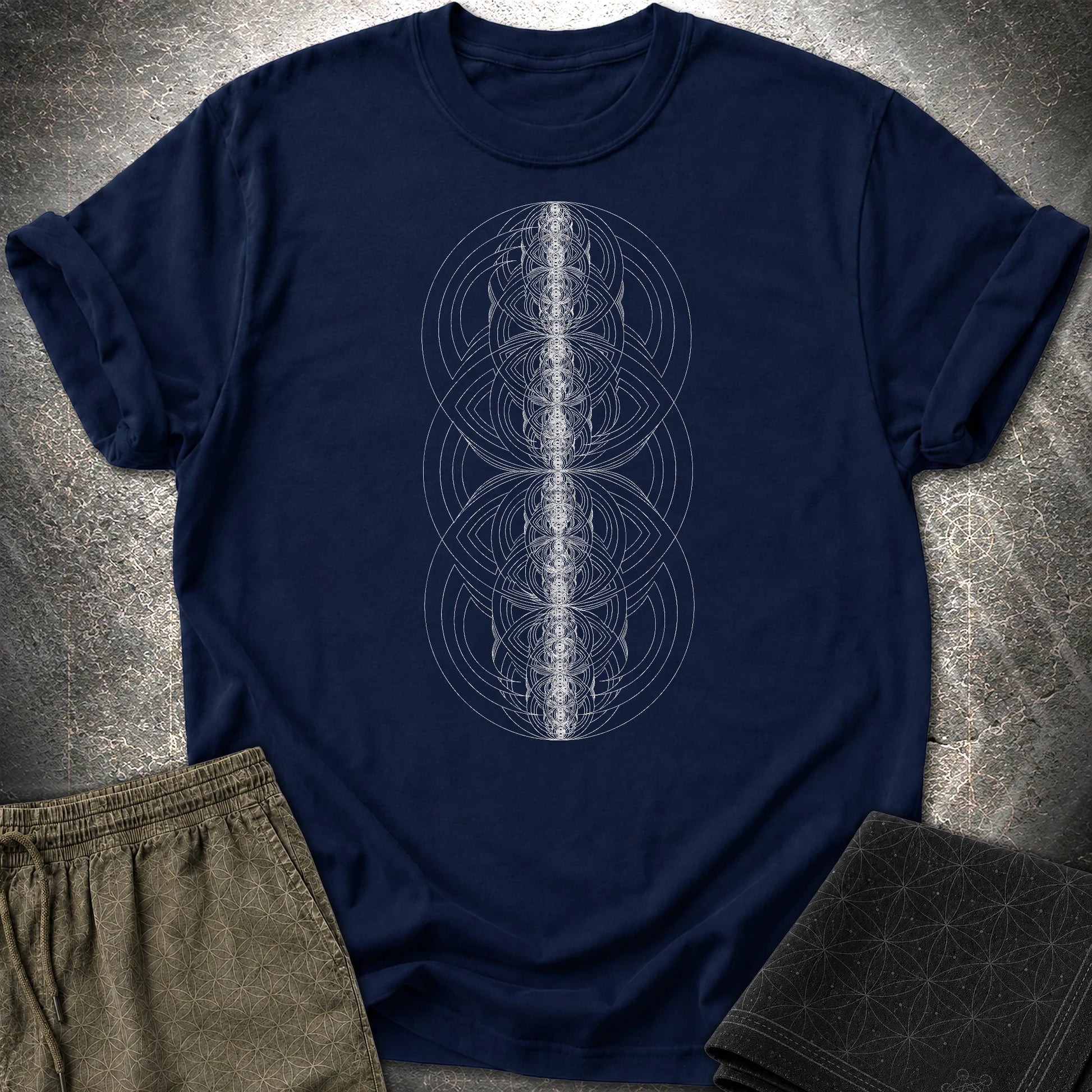 Concentric Vesica T-Shirt - Concentric Vesica T-Shirt - Navy