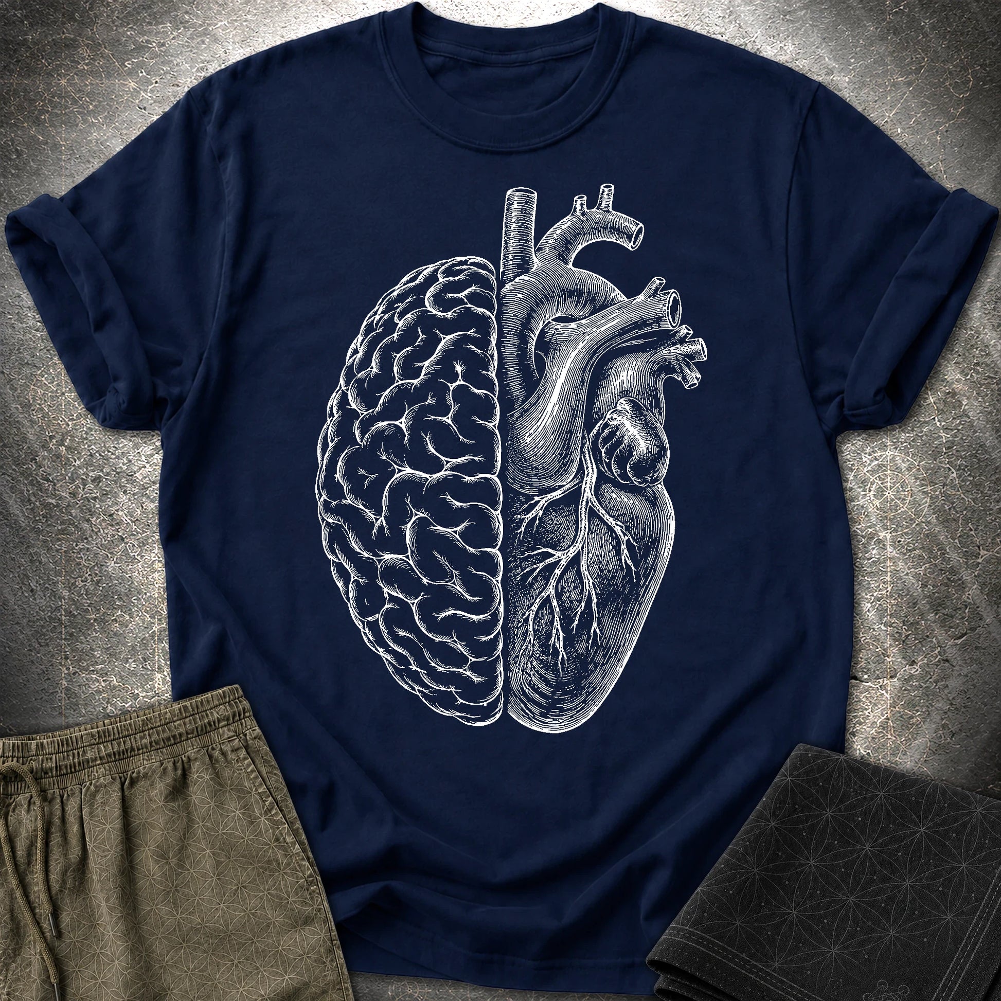 Heart Brain - Heart Brain T-Shirt - Navy