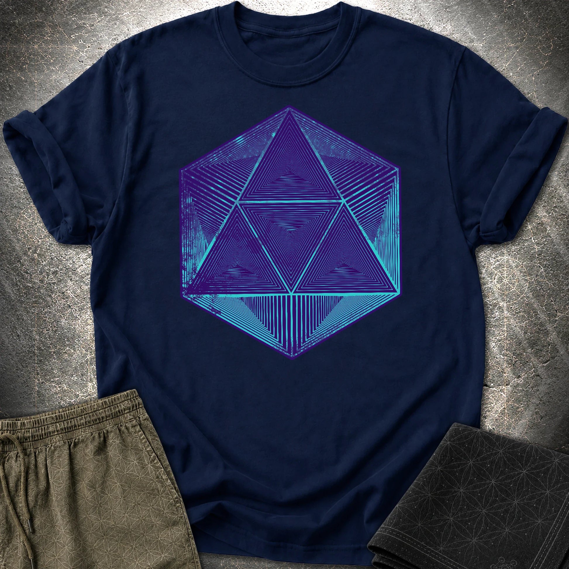 Space Octahedron T-Shirt - Space Octahedron T-Shirt - Navy