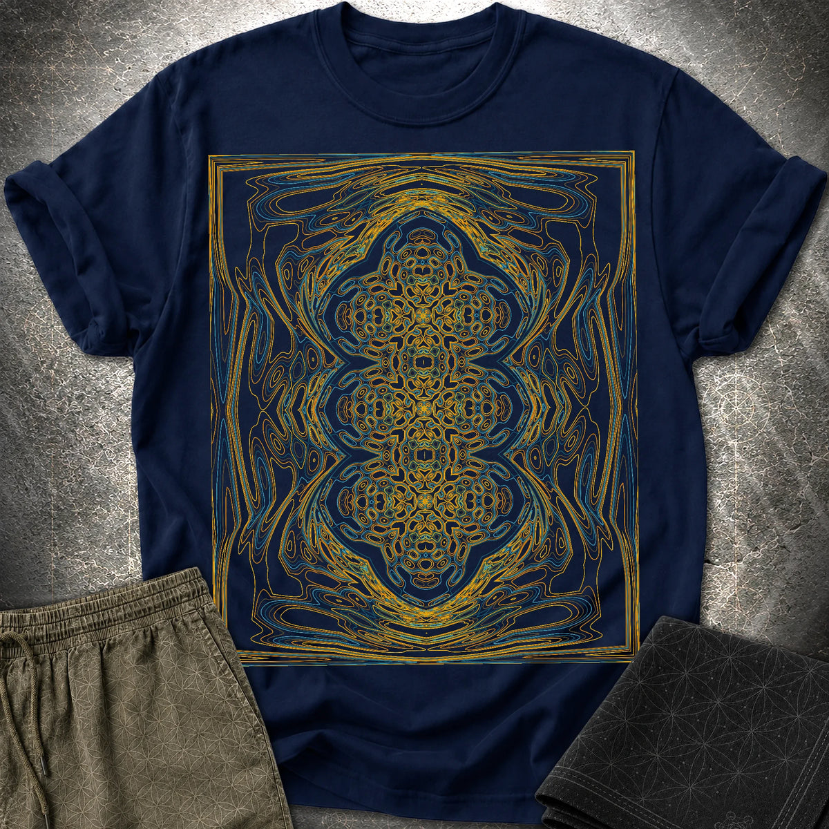 Kaleidoscopic Wave - Kaleidoscopic Wave T-Shirt - Navy