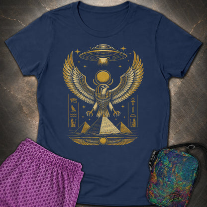 Falcon Guardian Beneath the Starship - Falcon Guardian Beneath the Starship Womens T-Shirt - Navy