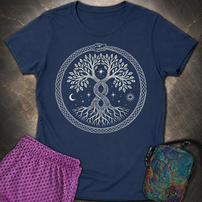 888 Ouroboros Tree Womens T-Shirt - 888 Ouroboros Tree Womens T-Shirt - Navy