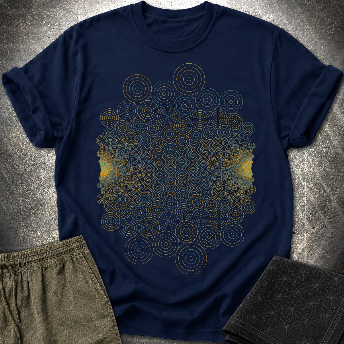 Mobius Transformation Math Geometry Optical Illusion T-Shirt - Mobius Transformation Math Geometry Optical Illusion T-Shirt - Navy