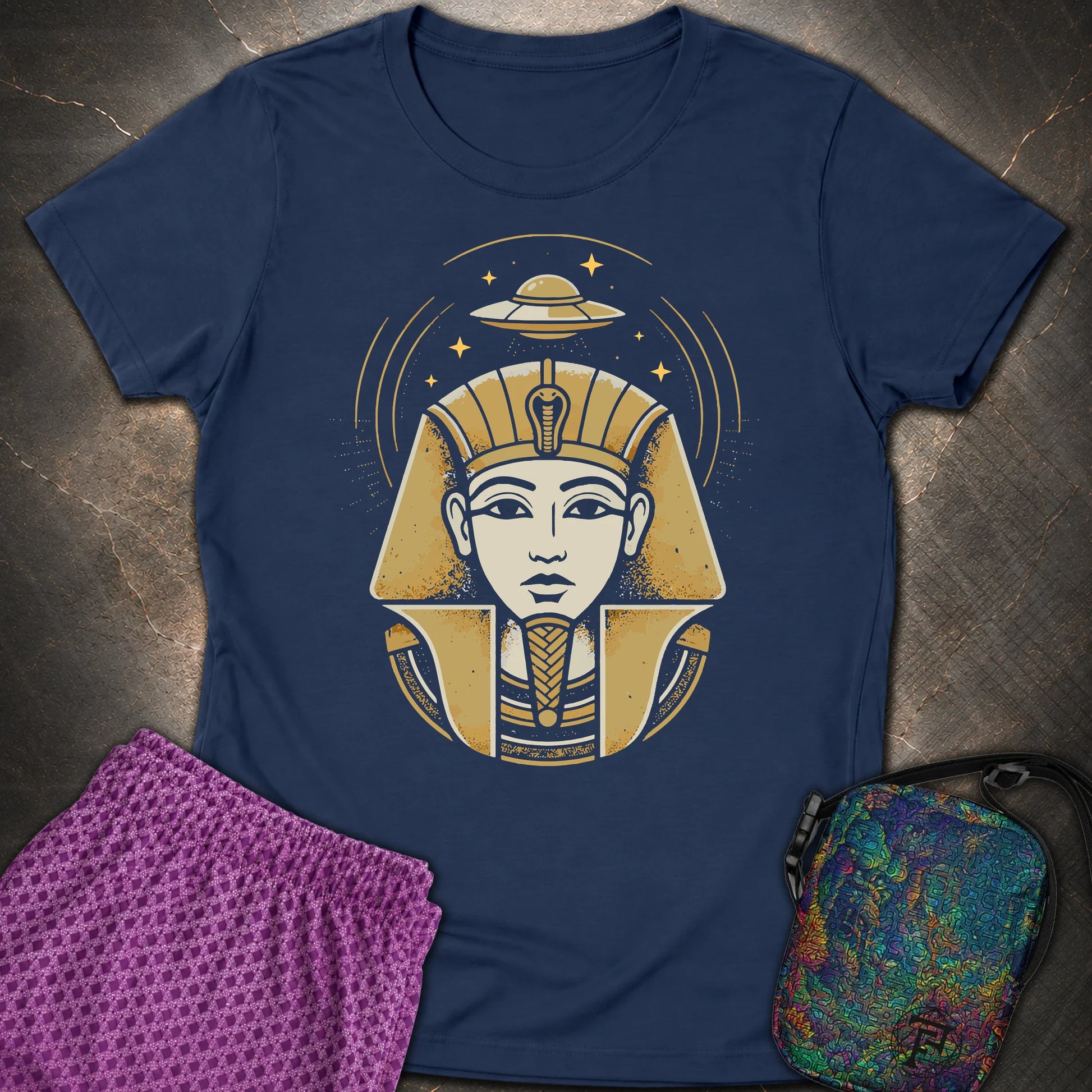 Faraon Ufo - Faraon Ufo Womens T-Shirt - Navy