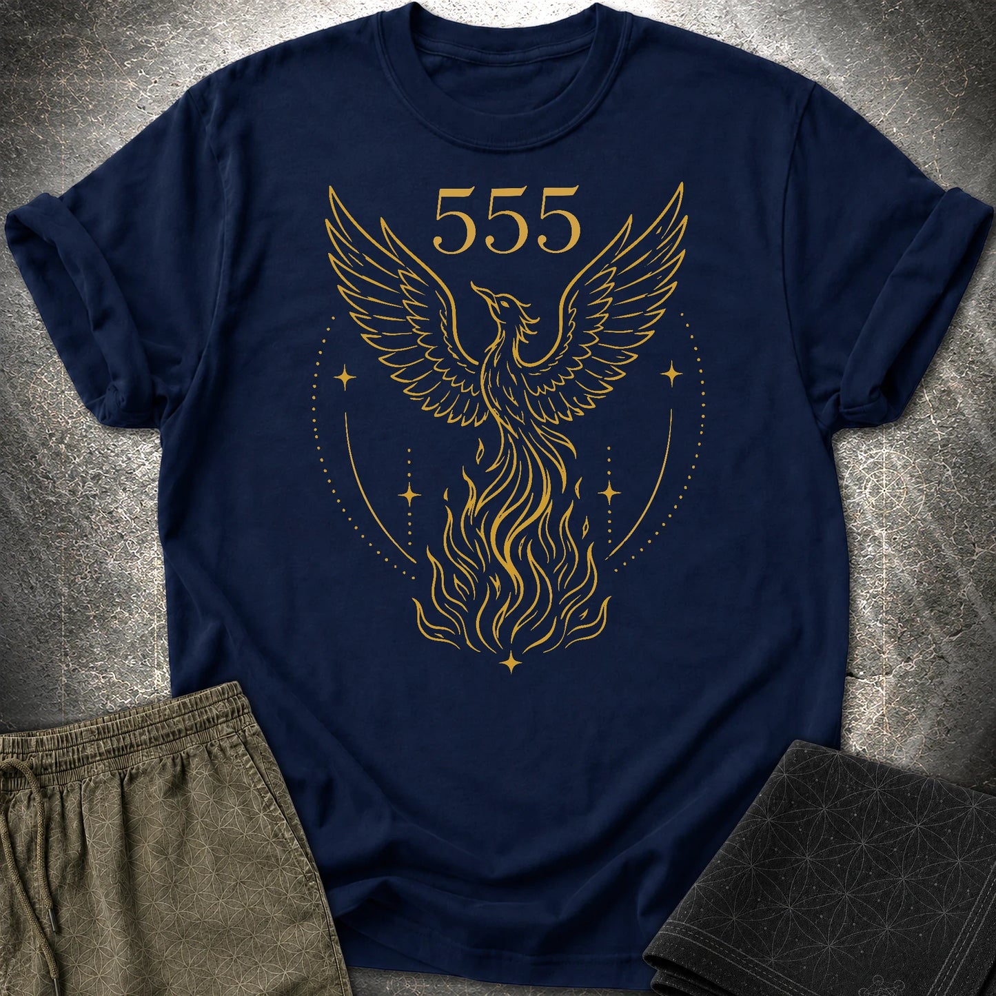 555 Angel Number Rebirth T-Shirt - 555 Angel Number Rebirth T-Shirt - Navy