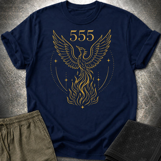 555 Angel Number Rebirth T-Shirt - 555 Angel Number Rebirth T-Shirt - Navy