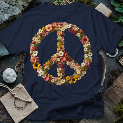 Floral Peace Symbol T-Shirt