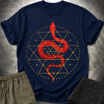 Sri Yantra Snake T-Shirt - Sri Yantra Snake T-Shirt - Navy