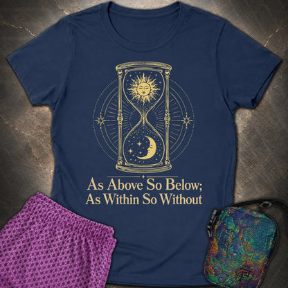As Above So Below Hourglass - As Above So Below Hourglass Womens T-Shirt - Navy