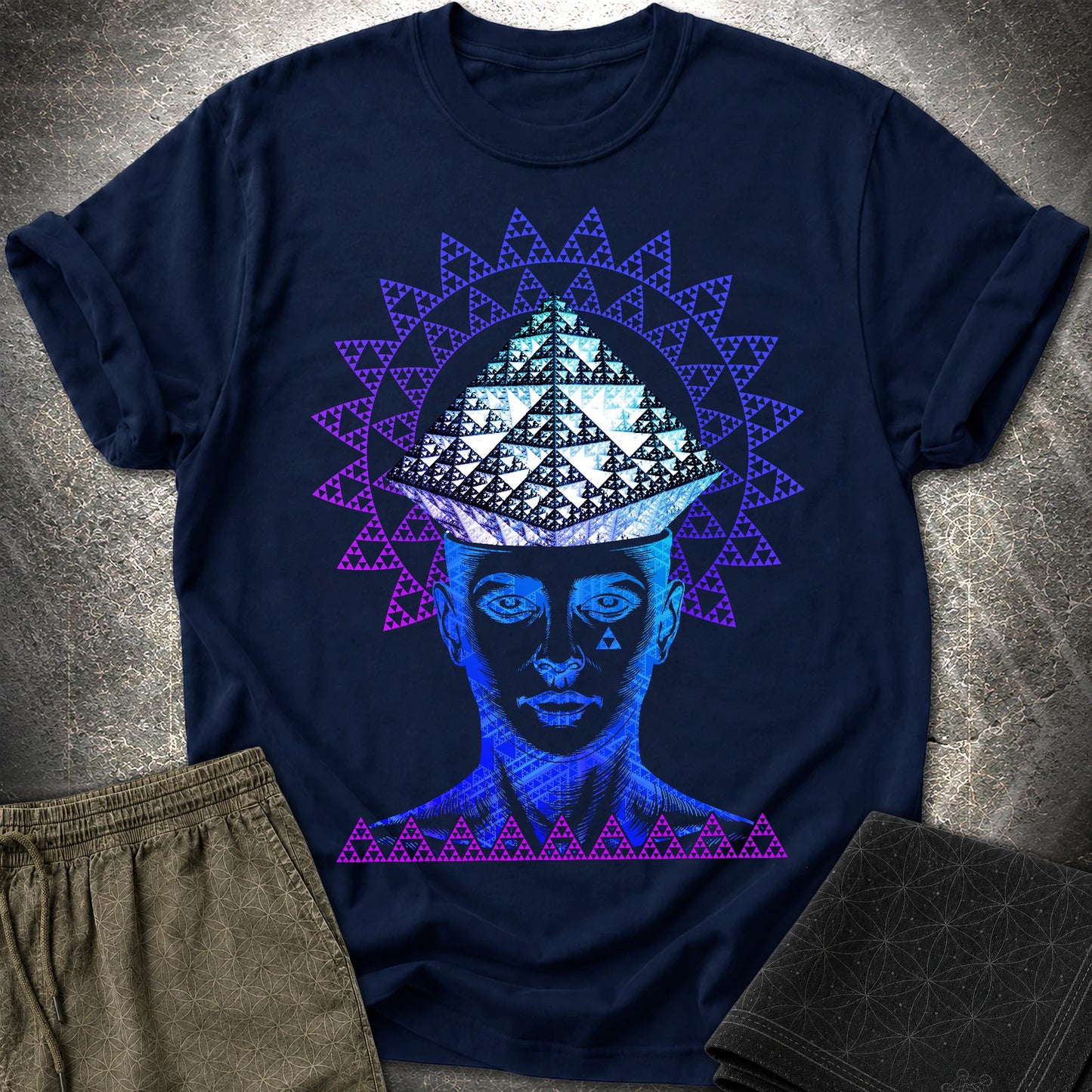 Infinite Fractal Mind T-Shirt - Infinite Fractal Mind T-Shirt - Navy